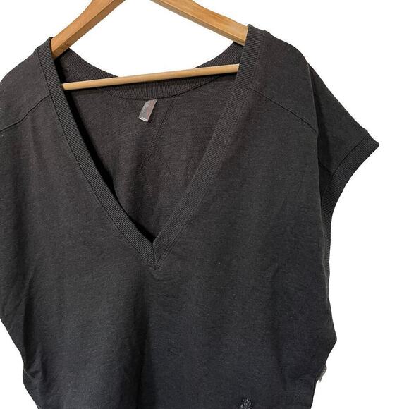 Free People Movement All Day Reversible Short Sleeve Tee Size S Gray Cropped NEW - Picture 7 of 9